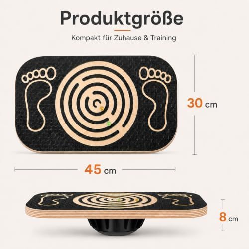 Balance Board Holz mit Labyrinth, Wackelbrett Gleichgewichtstrainer