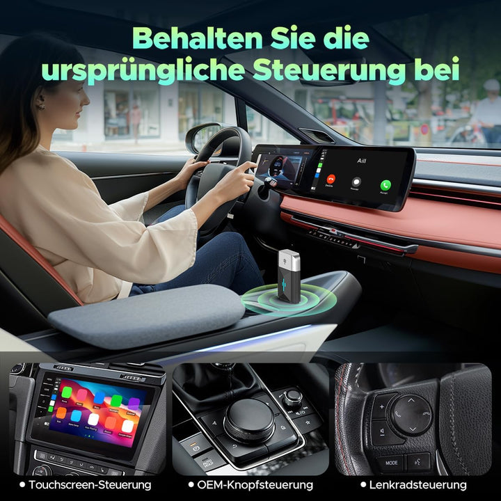 LAMTTO 2 in 1 Carplay Wireless Adapter &amp; Android Auto Adapter USB-C/A