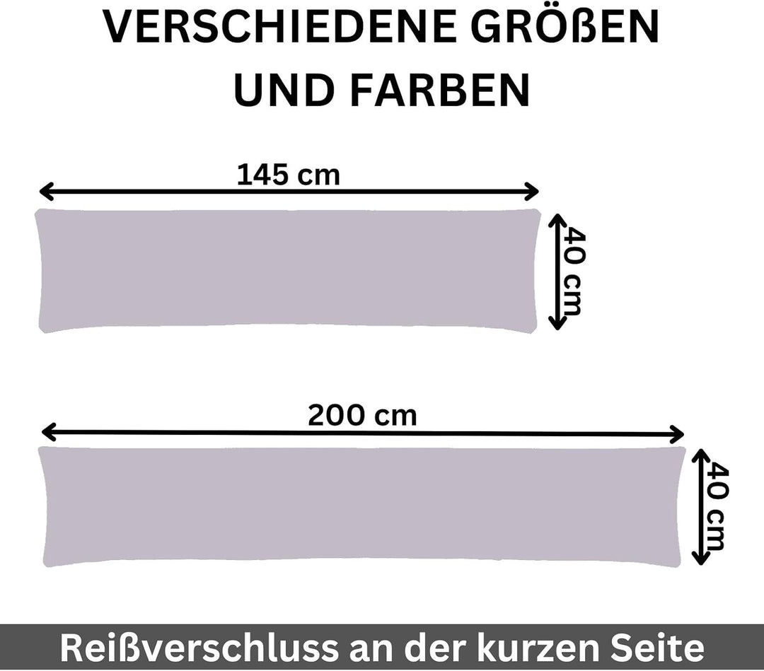 Moon 2er Pack Seitenschläferkissen Bezug Jersey Kissenbezug Graphit 40x145 2er Pack 40x145 Graphit,