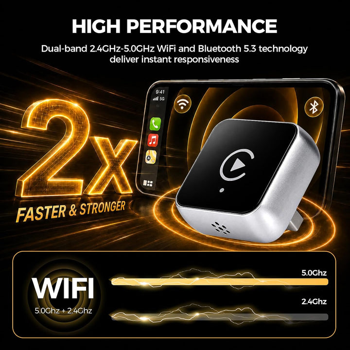 2026 Wireless CarPlay &amp; Android Auto Adapter 2-in-1 – Mit 2,4+5,0 GHz WiFi 6, Bluetooth 5.3, Plug &amp;