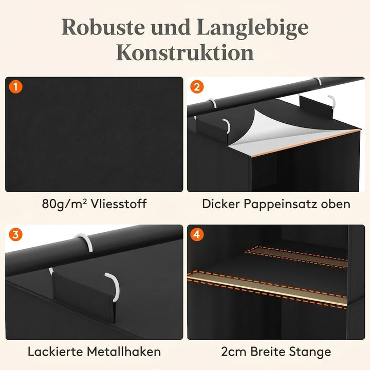 Lifewit 2 Stück Hängeregal, Schrank Organizer, Hängesystem Kleiderschrank, Hängeaufbewahrung aus Sto