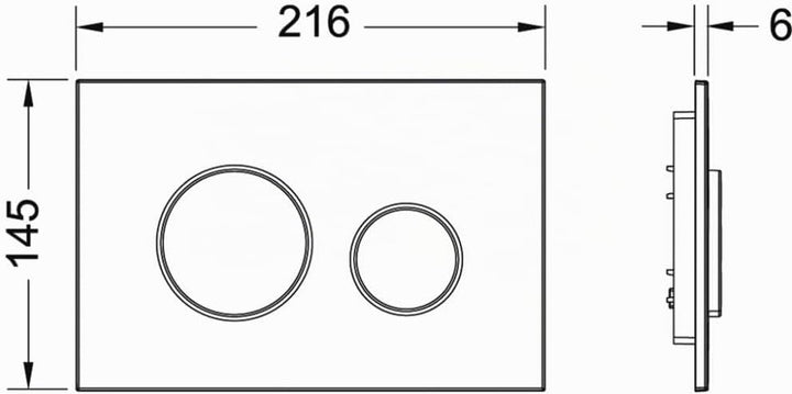 TECE loop Betätigungsplatte für WC (Glas weiss, Tasten weiss, Zweimengentechnik, bedienbar von oben