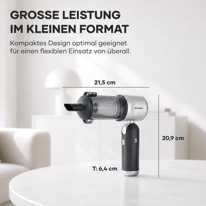 Severin 3-in-1 Akku-Handstaubsauger, Luftbläser &amp; Aufpumper, Staubgebläse, für Luftmatratzen, Auto,