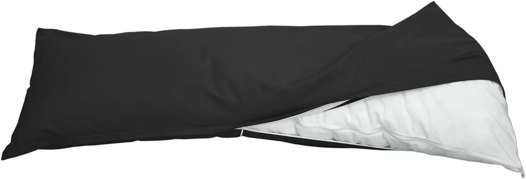 Seitenschläferkissen Bezug 40x200 cm Kissenbezug Schwarz Schwarz 40 x 200 cm, Schwarz 40 x 200 cm
