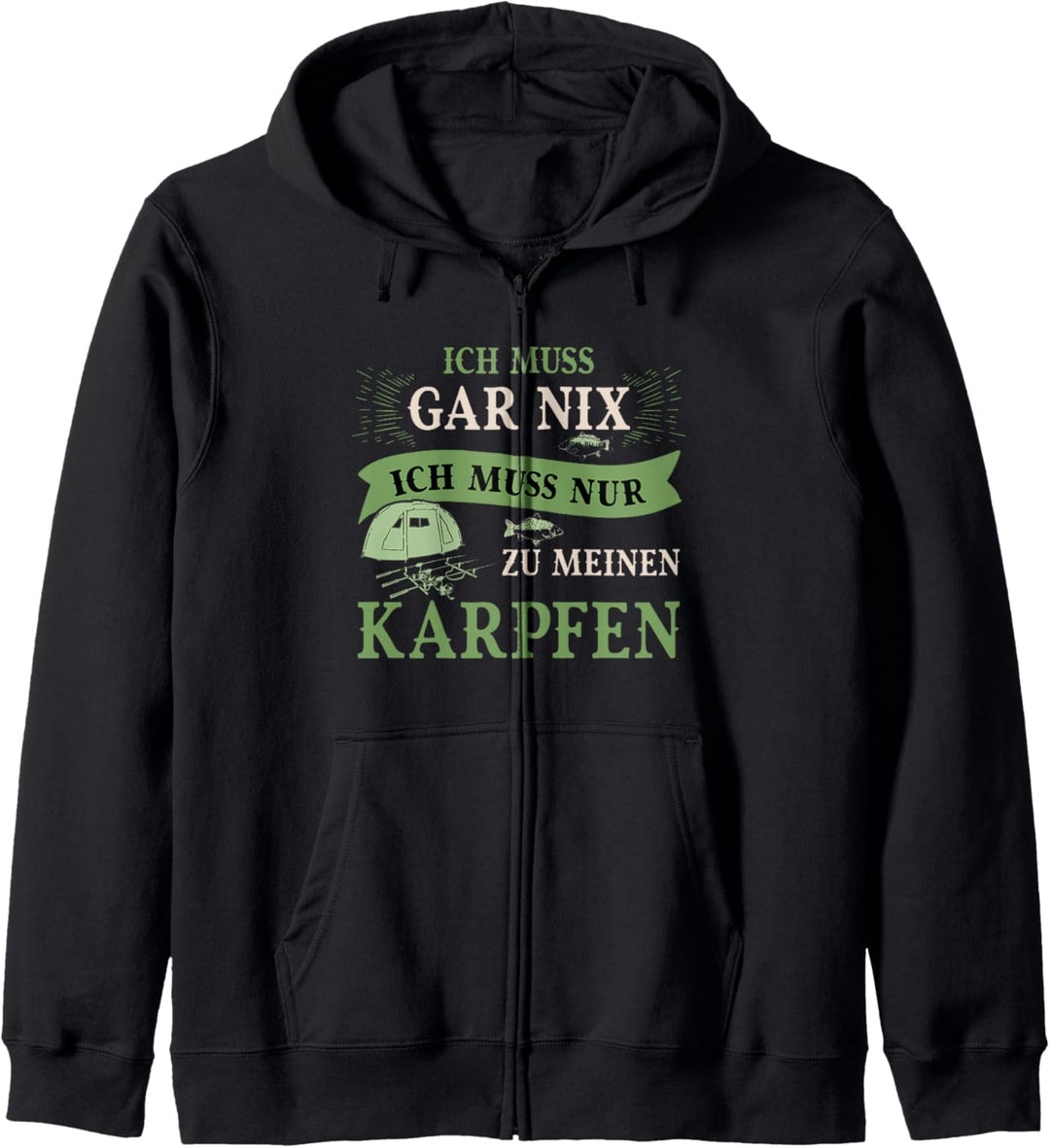 Karpfen Karpfenangler Angler Spruch Karpfenangeln Kapuzenjacke