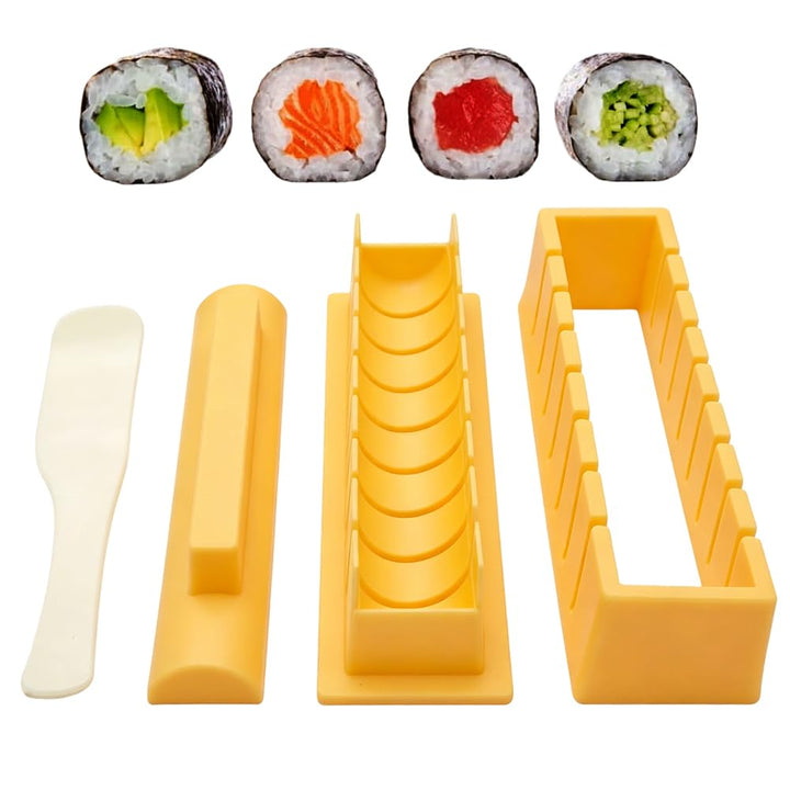 Sushi Maker, Gelb DIY Sushi Form, Anfänger Sushimaker zum Selber Machen,Einfache Version Quadrat Sus