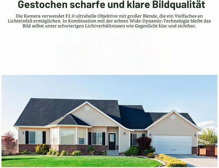 3-Objektiv-Überwachungskamera für den Aussenbereich, 360°-WLAN-Überwachungskamera mit KI-Menschenerk