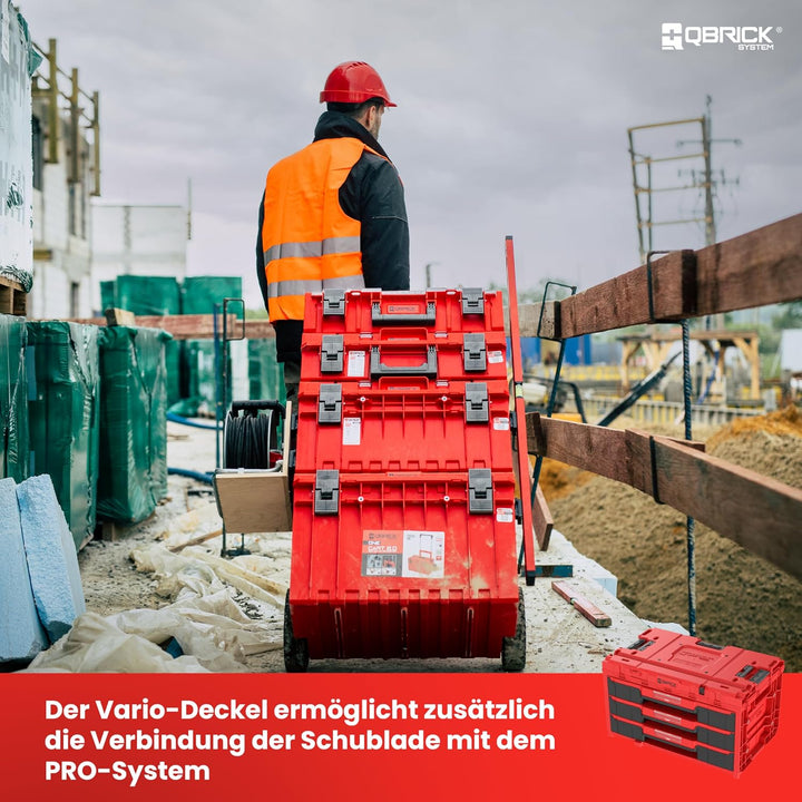 QBRICK SYSTEM Werkzeugkoffer Werkzeugkasten Leer Werkzeugkiste ONE Drawer 3 Toolbox 2.0 RED Ultra HD