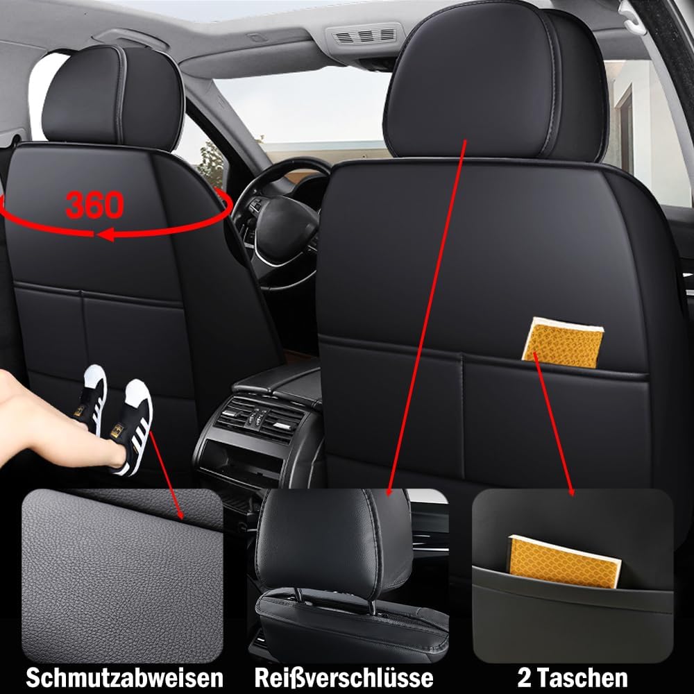 1-TLG. Vordere Autositzbezüge - Atmungsaktive, Strapazierfähige Kunstleder Sitzschoner, Universelle