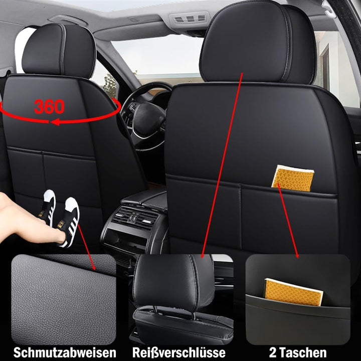 1-TLG. Vordere Autositzbezüge - Atmungsaktive, Strapazierfähige Kunstleder Sitzschoner, Universelle