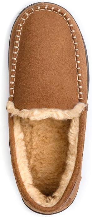 Zigzagger Herren Microsuede Mokassin Hausschuhe Memory Foam Hausschuhe 44 EU Kamel, 44 EU Kamel