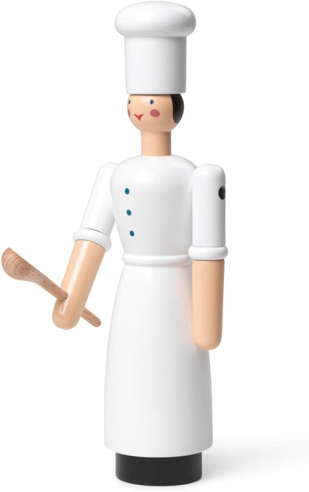 Kay Bojesen Kochmädchen Figuren 17.5 cm Holzfiguren Originaldesign, Weiss, Kochmädchen