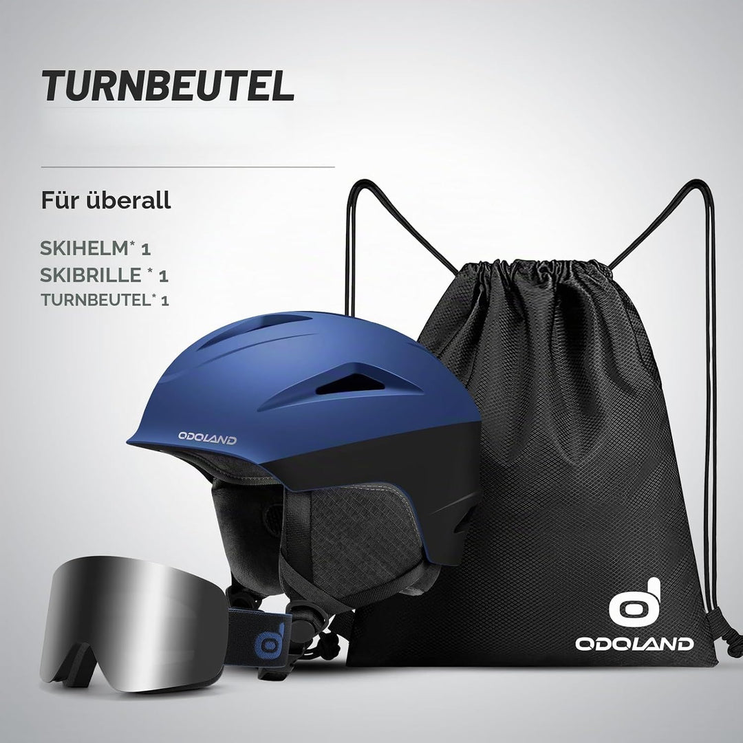 Odoland Skihelm und Skibrille Set Snowboardhelm mit Snowboardbrille für Damen und Herren und Jugend