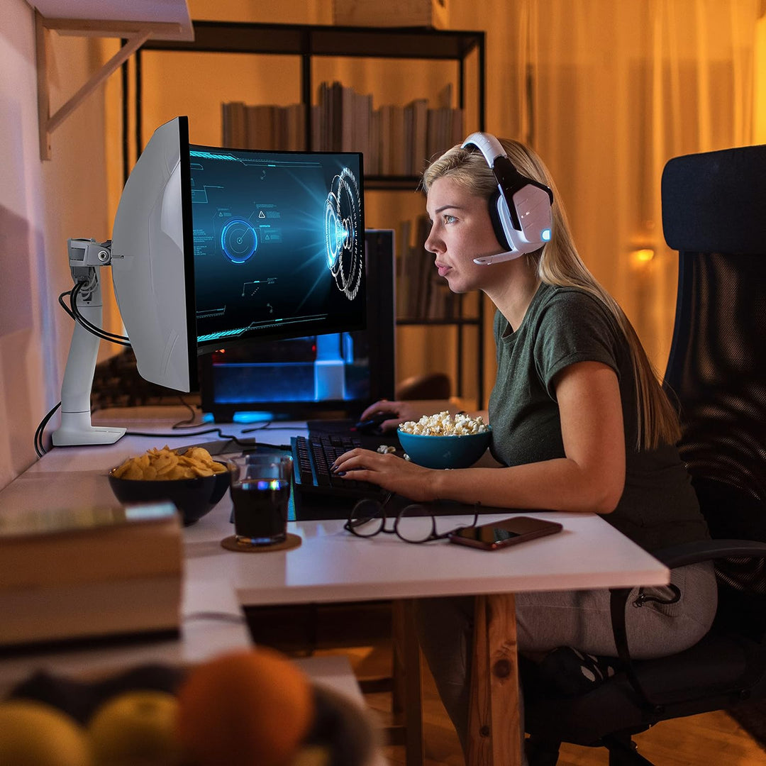 ERGOTRON HX Monitor Arm mit HD-Gelenk in Weiss, Tischhalterung mit patentierter CF-Technologie für u