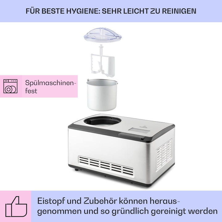 Klarstein Eismaschine, Softeismaschine für Joghurt, Softeis &amp; Frozen Yogurt, Ice Cream Maker mit WiF