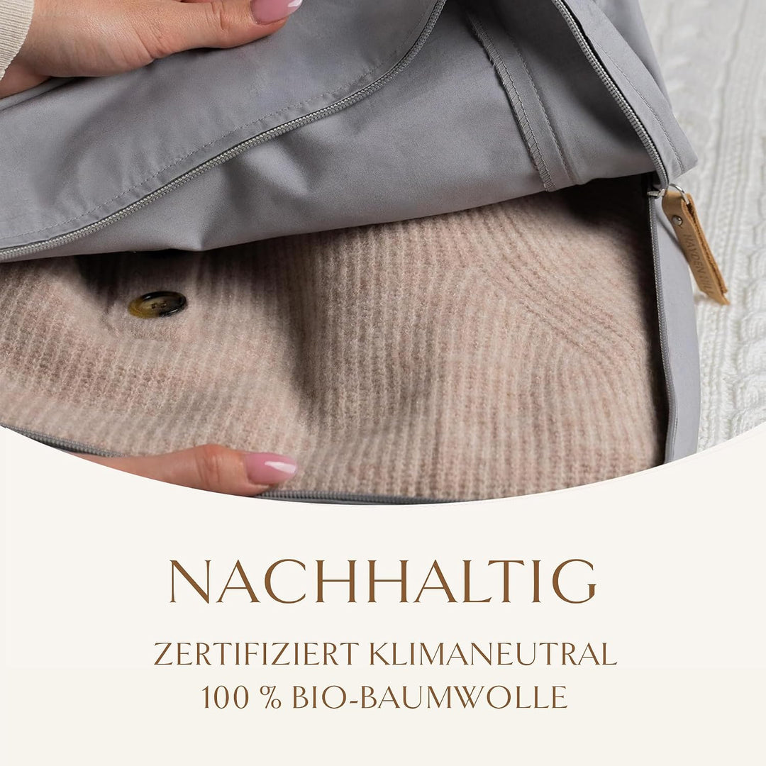Hayden Hill Luxuriöse Aufbewahrungstasche aus Bio-Baumwolle, 38 cm Grau Gross 15", Grau Gross 15"