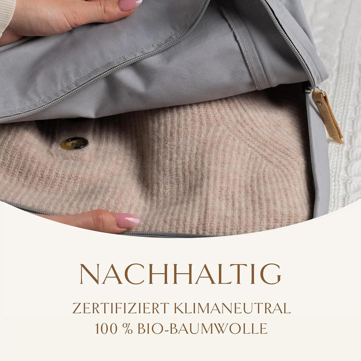 Hayden Hill Luxuriöse Aufbewahrungstasche aus Bio-Baumwolle, 38 cm Grau Gross 15", Grau Gross 15"
