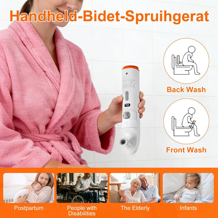 Tragbar Elektrisches Bidet mit 2,5L-Wassertank,1600-mAh Akku