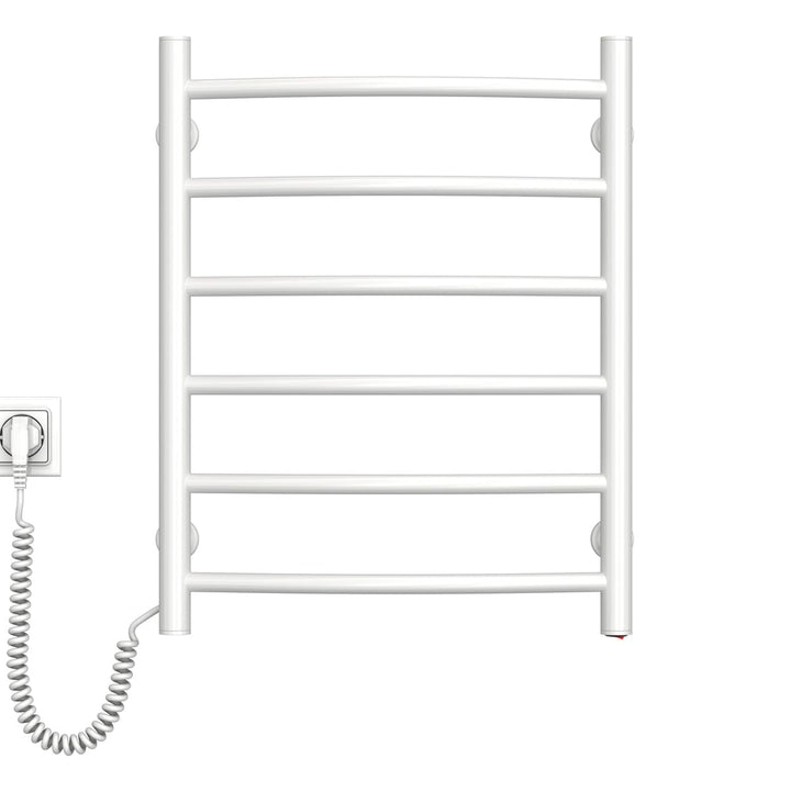 NAVIN Elektrischer Handtuchtrockner Camellia mit Druckknopf – Weiss (Weiss - Linkes, 480х600) Weiss