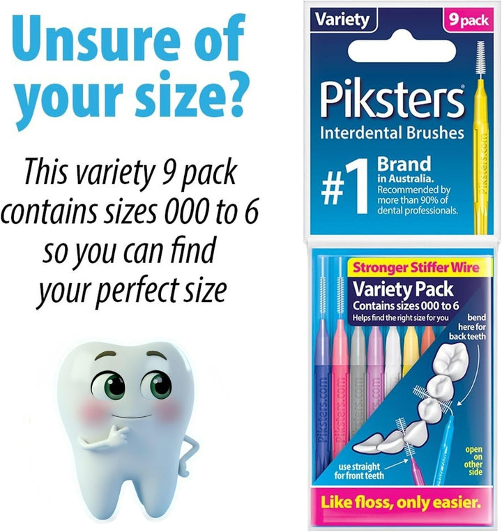 Piksters Interdentalbürsten Grösse 7, schwarz, 1,1 mm, 2er Pack (2 x 7 Stück) 1 count (Pack of 1) Sc