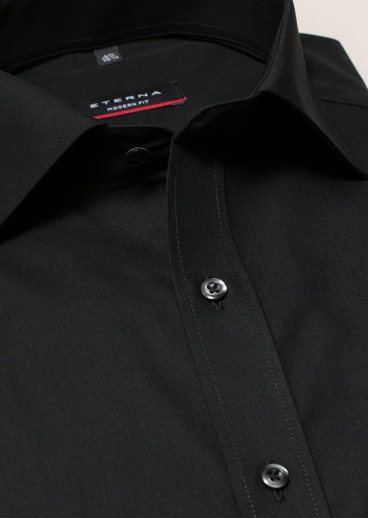 ETERNA Male Original Shirt unifarben MODERN FIT 43 Schwarz, 43 Schwarz