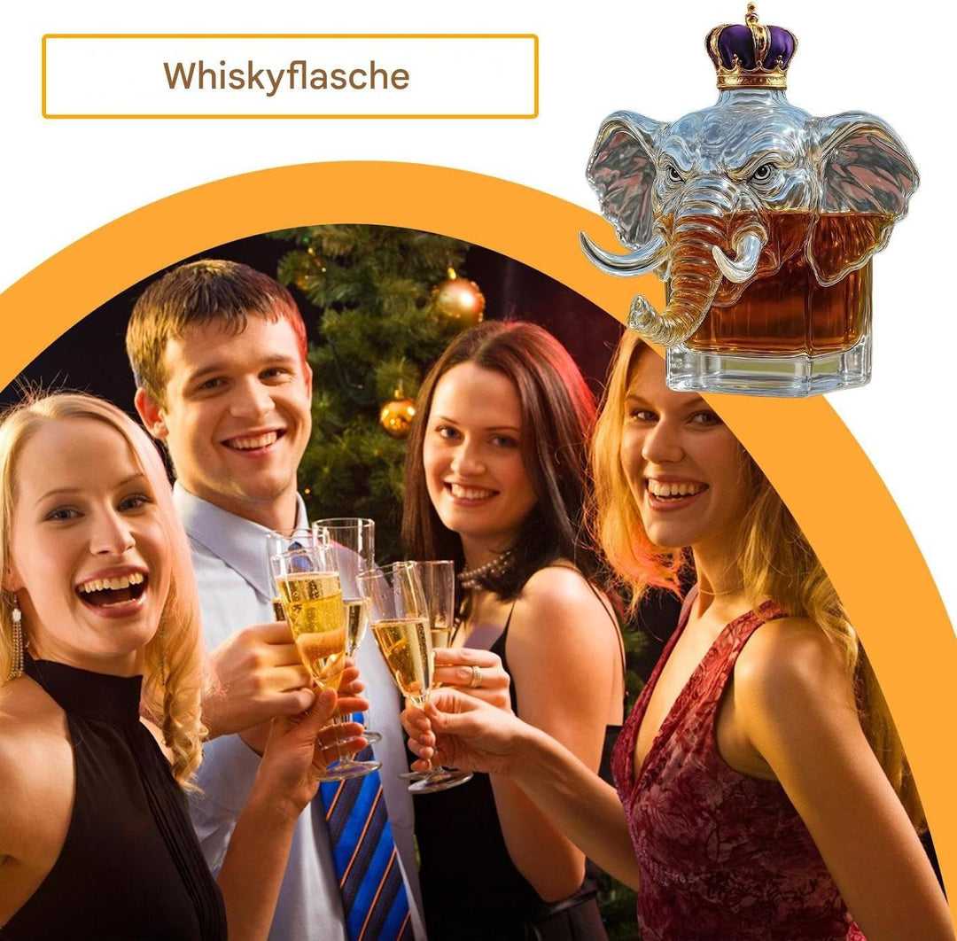Tier Whiskyflaschen | Lustiges Tier Elefant Glas Whisky Flasche | Hochtransparenter Getränkebehälter