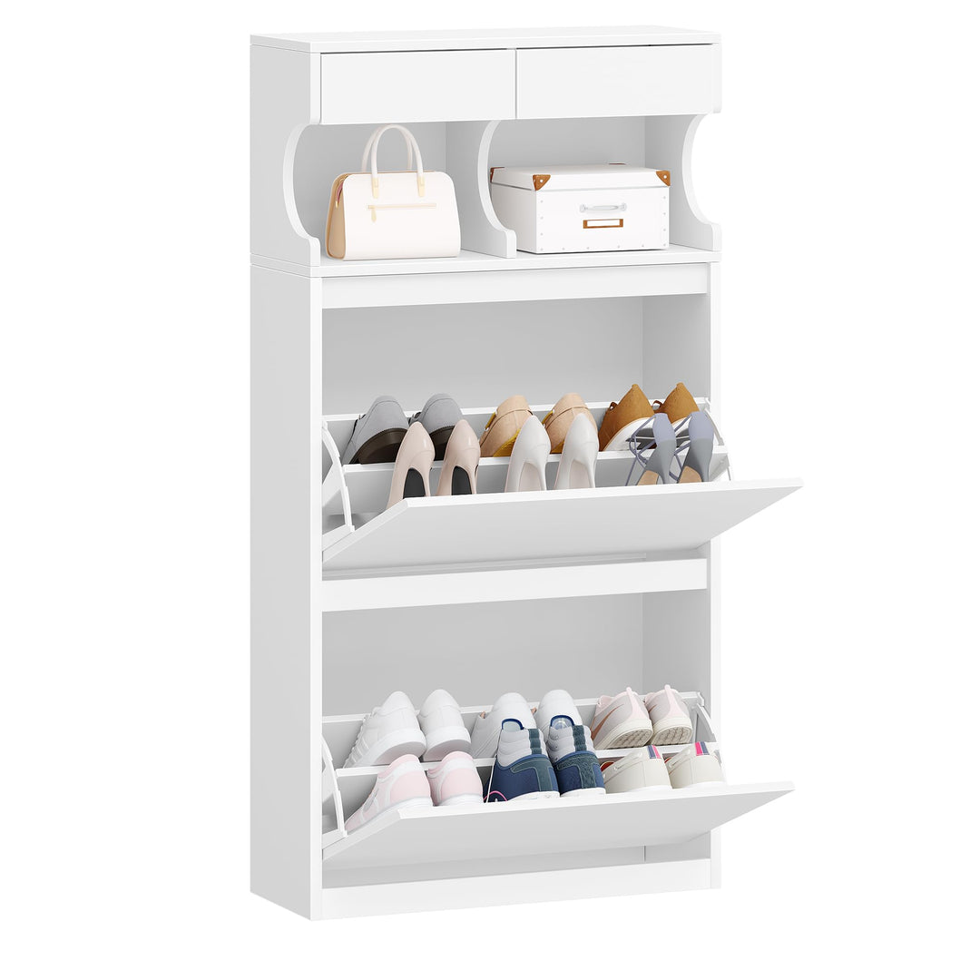 Hzuaneri Schuhschrank, Schuhregal Schuhkipper Schmal, Verstellbar, Schuhkommode für Eingang, Flur, G