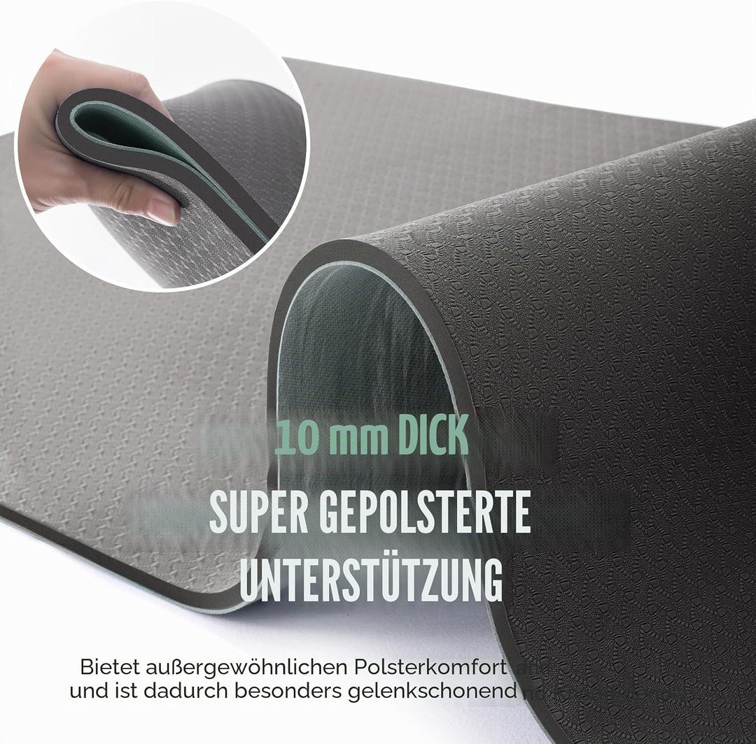 Marjar Yogamatte Rutschfest Gymnastikmatte TPE Fitnessmatte für Yoga Übungsmatte mit Tragegurt Sport