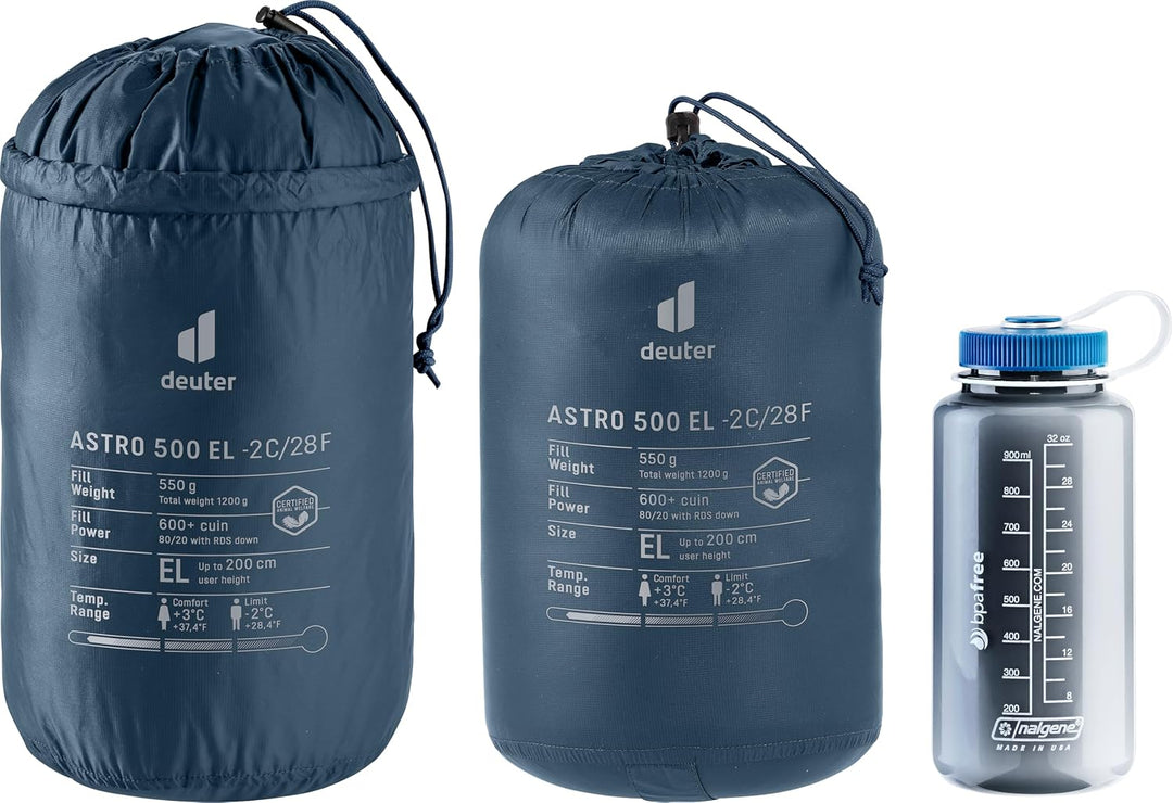 deuter Astro 500-2C/28F Daunenschlafsack Extra Long (Körpergrösse bis ~200 cm), Extra Long (Körpergr