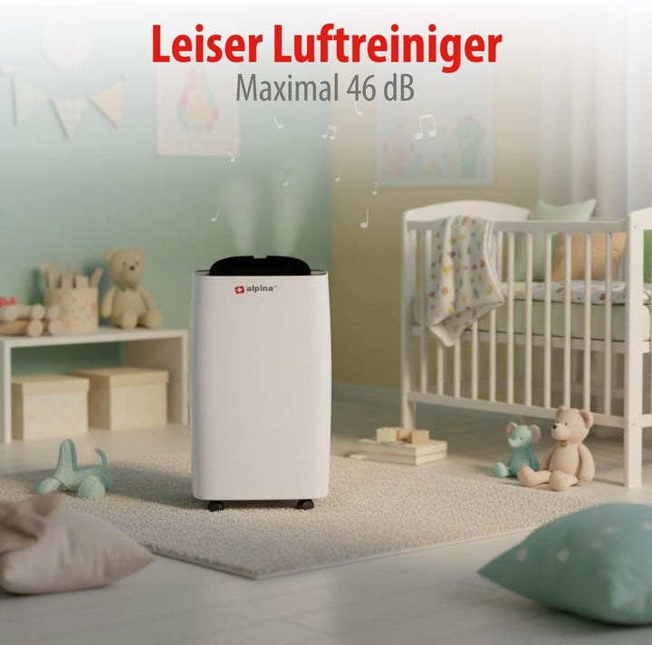 alpina Luftentfeuchter Elektrisch - Raumentfeuchter 220W - Räume bis zu 100M³ - Extra Leise 46dB - E