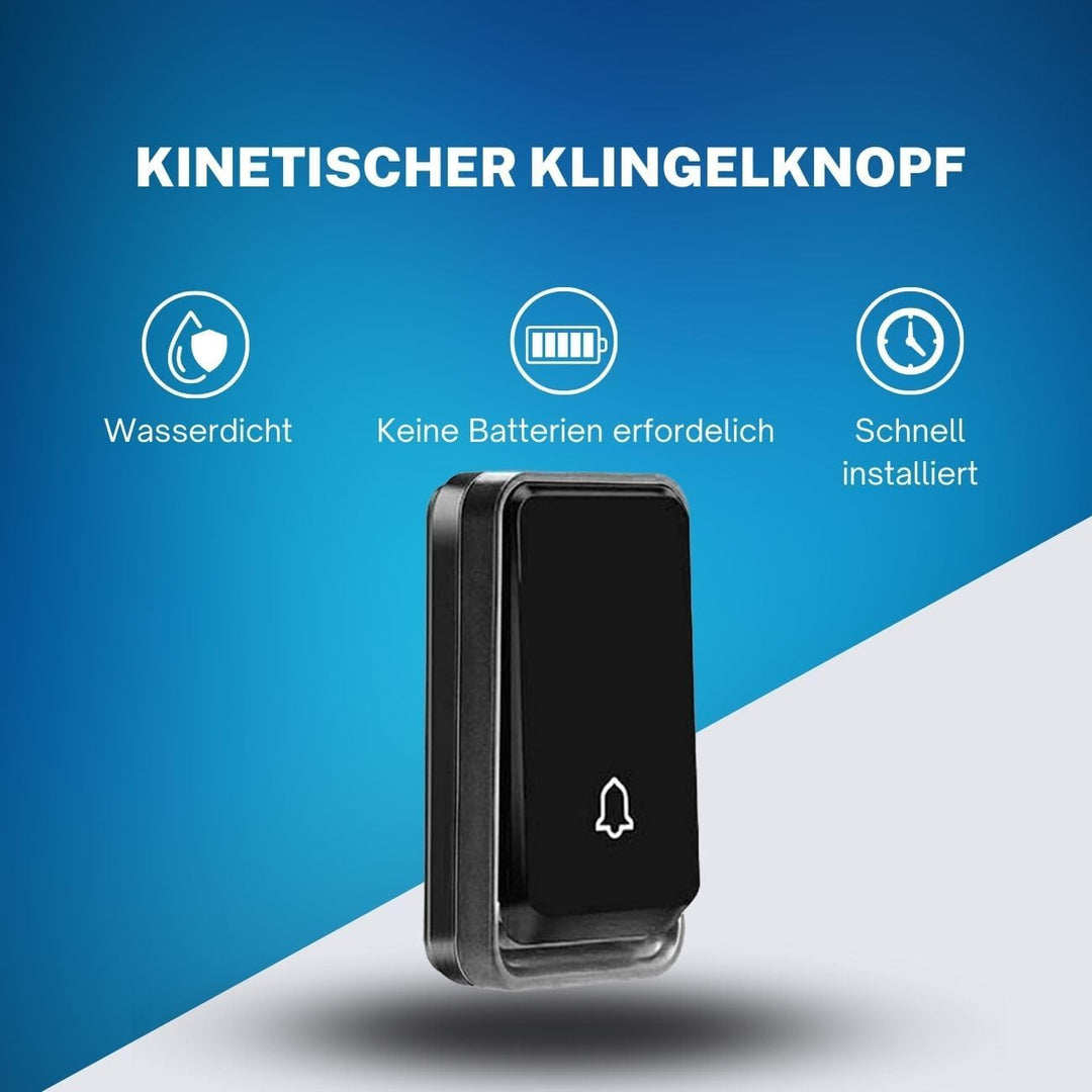 Funkklingel Set, batterielos, 1 Sender, 5 Empfänger Schwarz 5, Schwarz 5