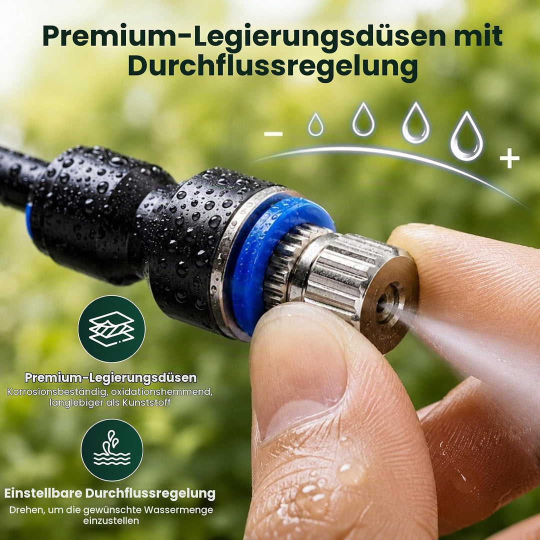 360° Drehbarer Sprühnebel Terrasse Stehend mit 4 Düsen Einstellbare Höhe | Tragbarer Wassernebel - S
