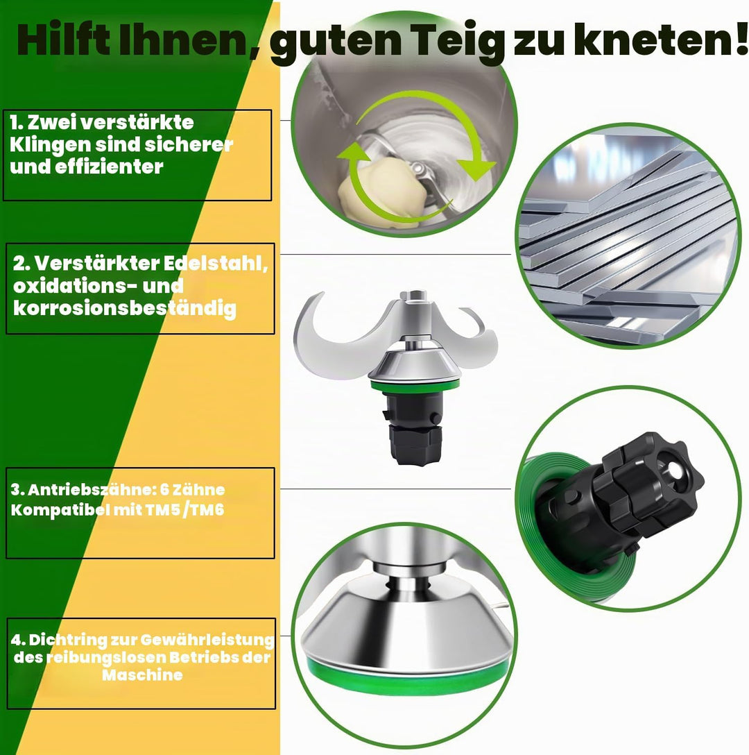 Teigmesser für Thermomix TM6 TM5 TM7 Ersatzteile für Thermomix Messer Teigmesser Edelstahl Messer fü