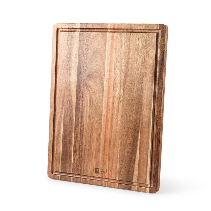 Hackbretter Schneidbrett mit Saftrille aus Akazienholz 40 x 30 x 1.8 cm Holzschneidebrett Dicke Holz