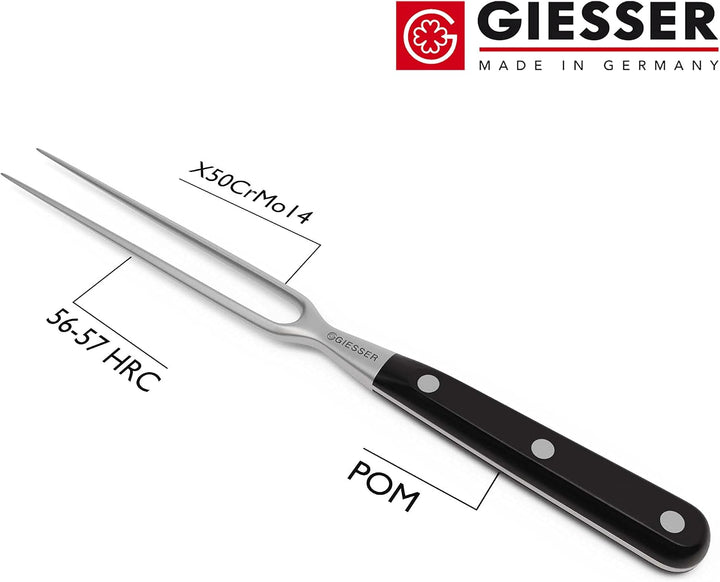 Giesser seit 1776 - Made in Germany - Tranchiergabel geschmiedet schwarz Skyline black, 18 cm, Krück