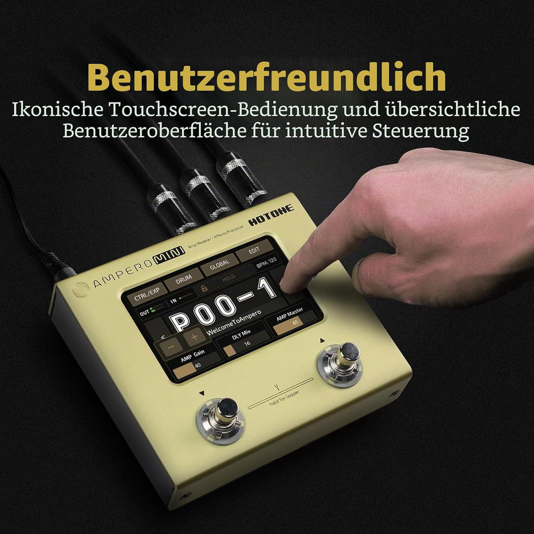 Hotone Gitarre Bass Multi-Effekte Prozessor Touchscreen Gitarre Bass Amp Modellierung IR Cabinets Si