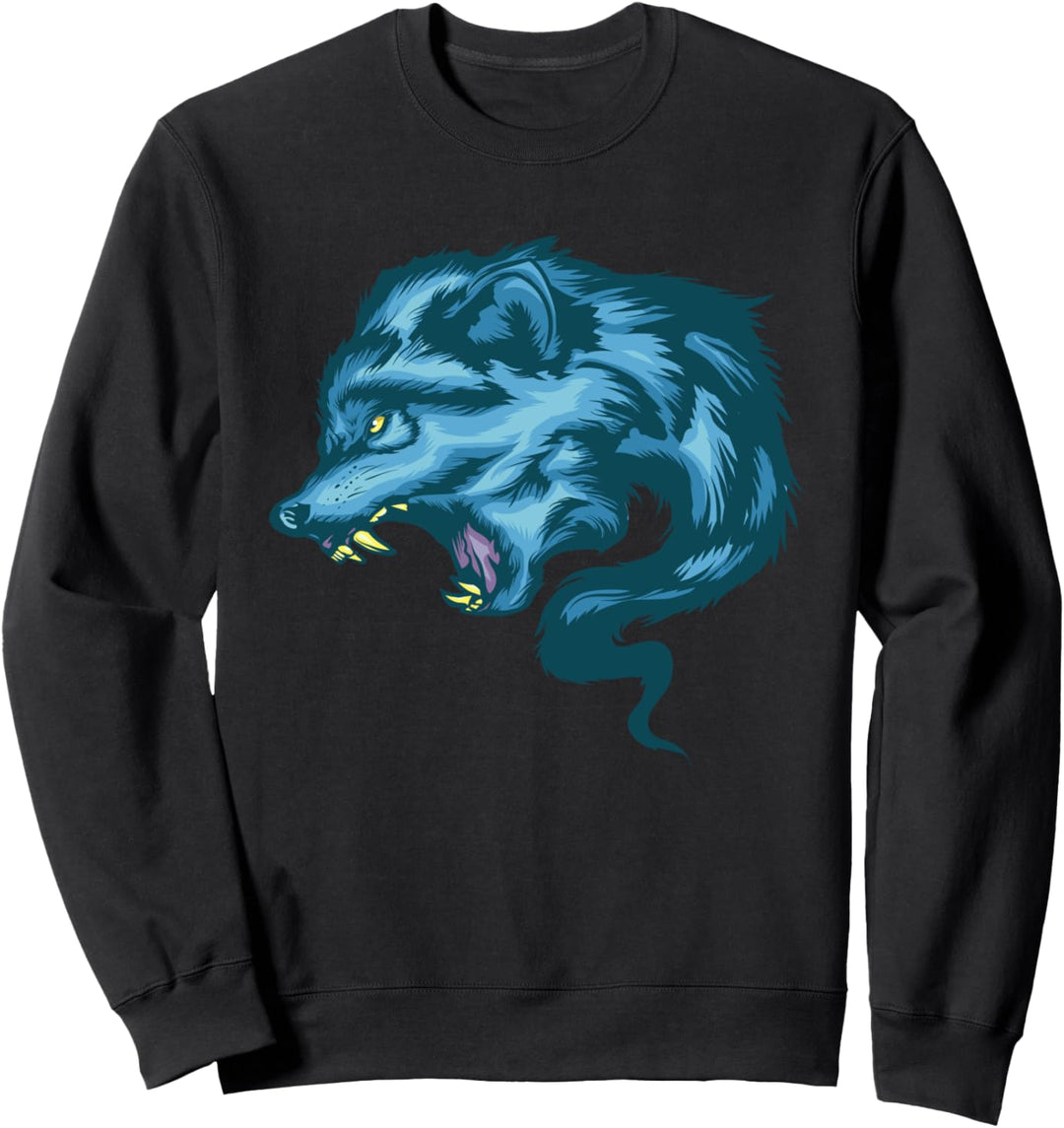 Wolf Geschenk Wölfe Knurren Sweatshirt