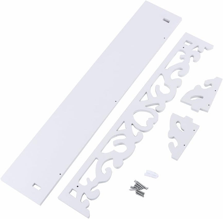 Yosoo weiss Regal Shabby Chic Filigrane Stil Cut Out Design Wandregal, Pastoral Hohl geschnitzt Wand