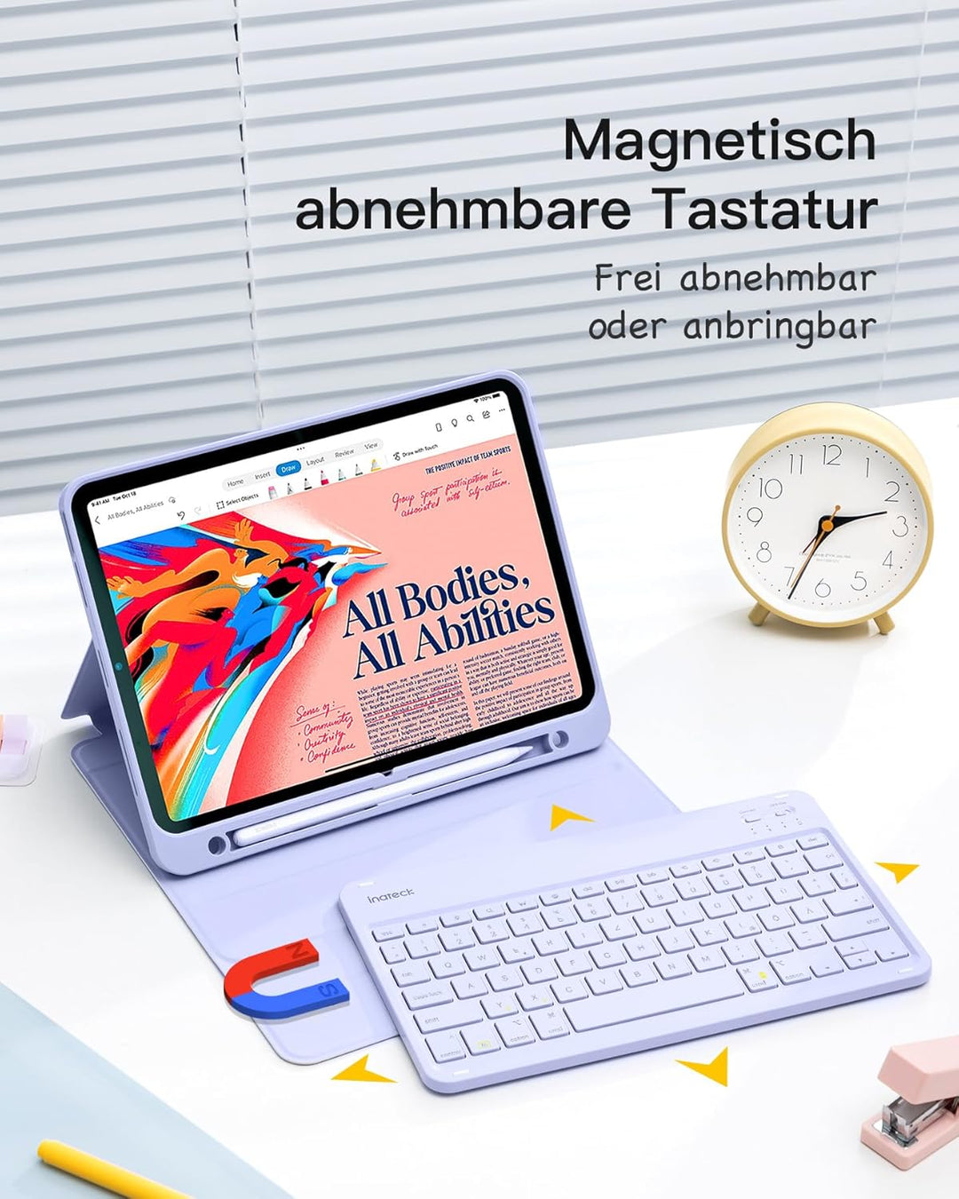 Inateck Tastatur Hülle kompatibel mit iPad 10 Gen.10,9"/11 Gen. A16 2025 11 Zoll, iPad Air 11" M3/M2