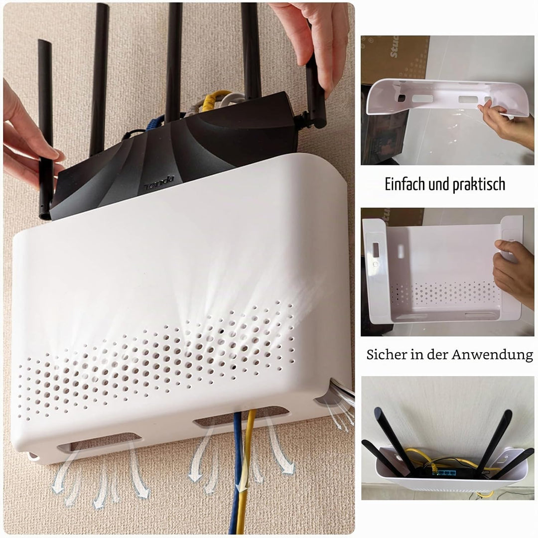 Kabellos WiFi Router Aufbewahrung Boxen Kabel Draht Halterung Wand Behang Stecker Brett Aufbewahrung