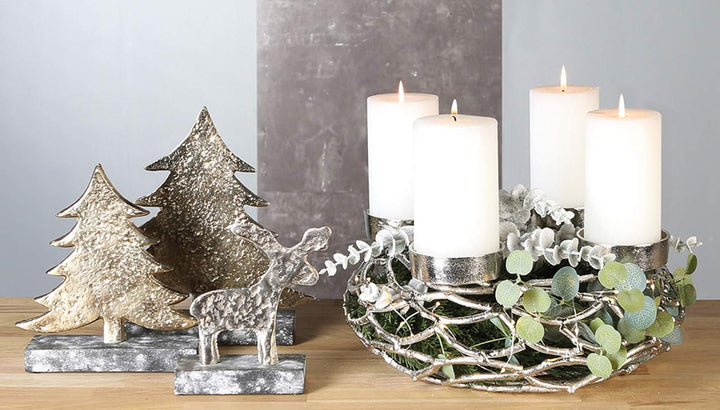 Casablanca Adventsleuchter Twigs antik-silberD.37cm [W]