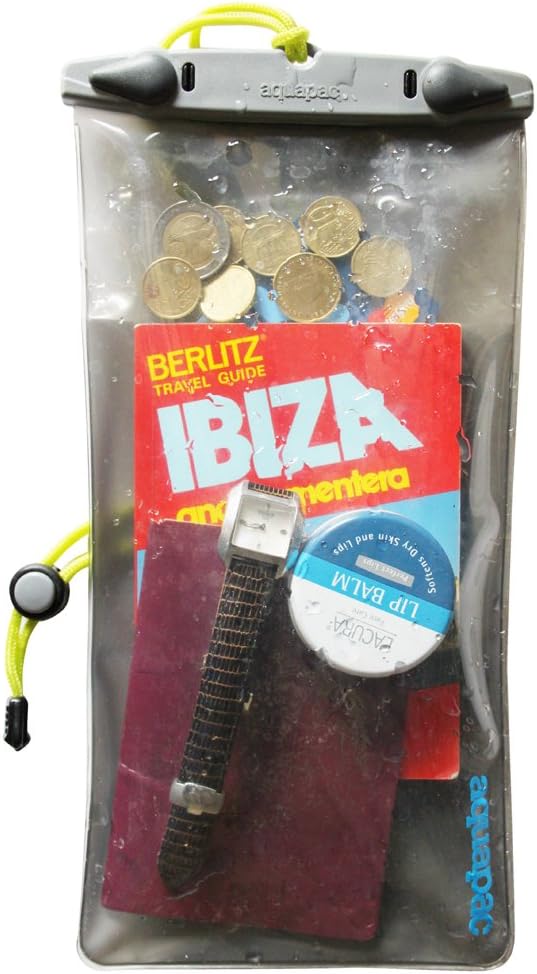 AQUAPAC wasserdichte Tasche Brustbeutel Medium Electronic Lang, Grau-Transparent, 25.0x15.0x1.0 cm,