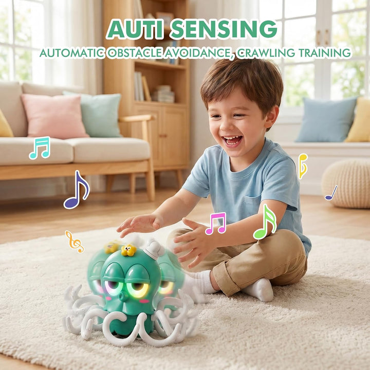 Smalody Tanzender Tintenfisch, laufendes Spielzeug mit LED-Lichtern und Musik/einstellbare Lautstärk
