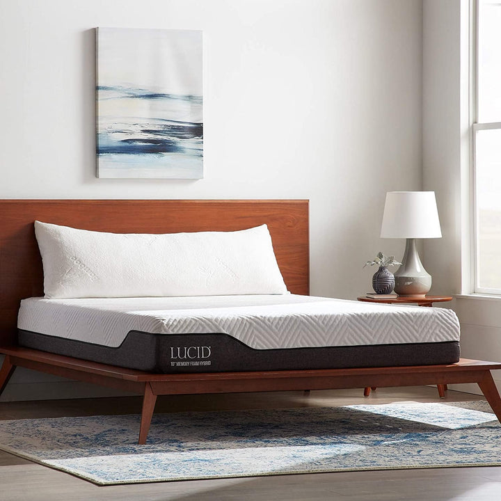 LUCID Seitenschläferkissen aus zerkleinertem Memory Foam – Körperkissen – perfekt für die Schwangers