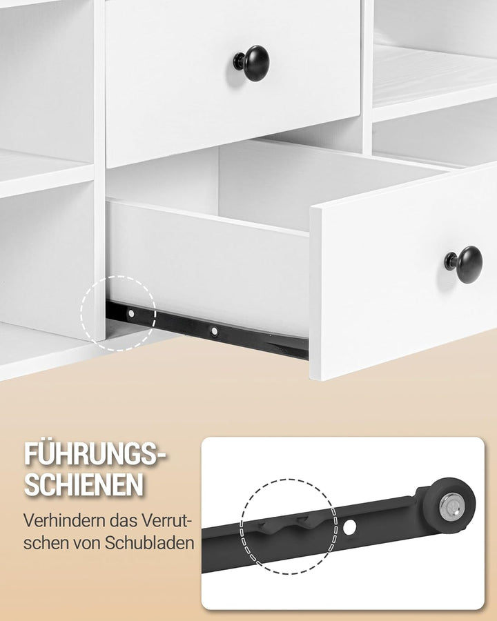 Hzuaneri Couchtisch, höhenverstellbarer Wohnzimmertisch, Sofatisch, 2 Schubladen und Versteckter Sta