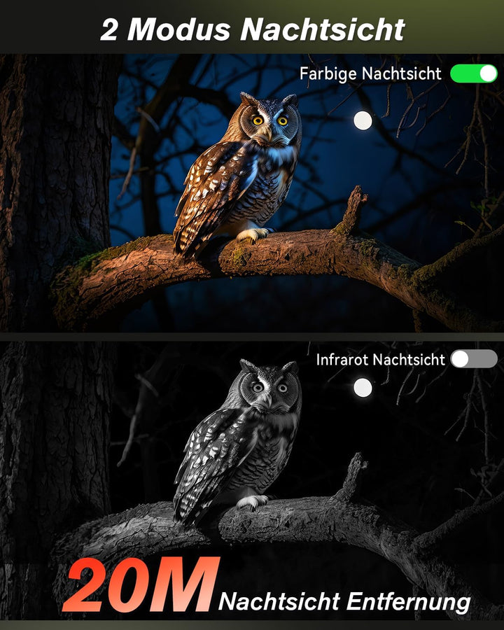 Xega 4G LTE Ohne WLAN Wildkamera Solar 2K PTZ Wildtierkamera mit SIM-Karte