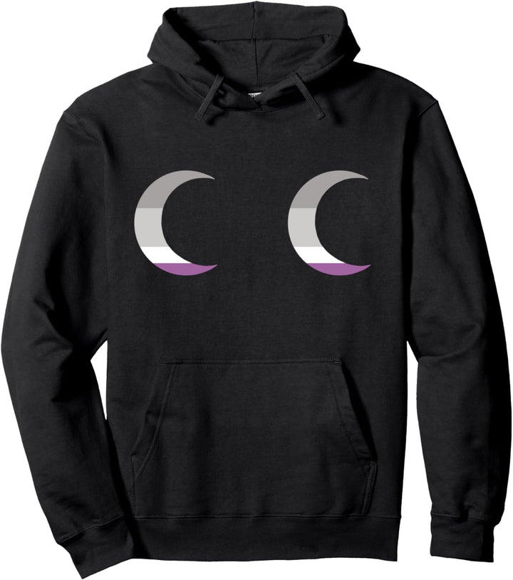 Asexual Moon Boobs LGBTQ Aesthetic Ace Pride Flag Space Pullover Hoodie
