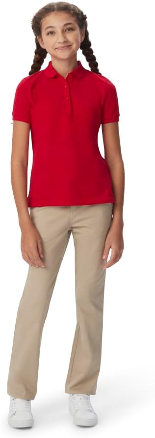 French Toast Mädchen Adjustable Waist Stretch Twill Straight Leg Pant (Standard &amp; Plus) Hose 5 Khaki