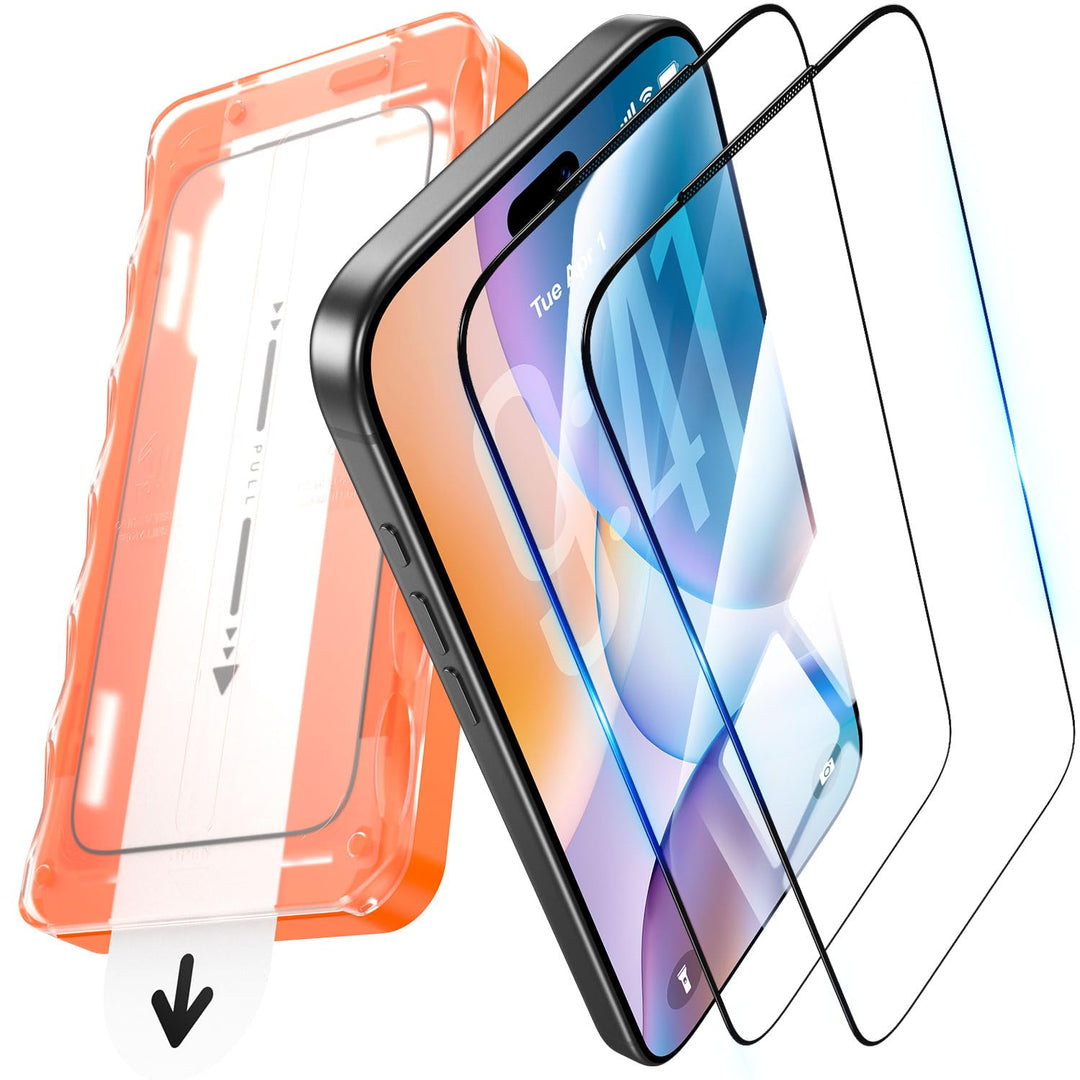 UniqueMe für 18 Pro für Panzerglas, 9H-Härte - 2 Stück Schutzfolie Transparent für iPhone I8 Pro, Tr
