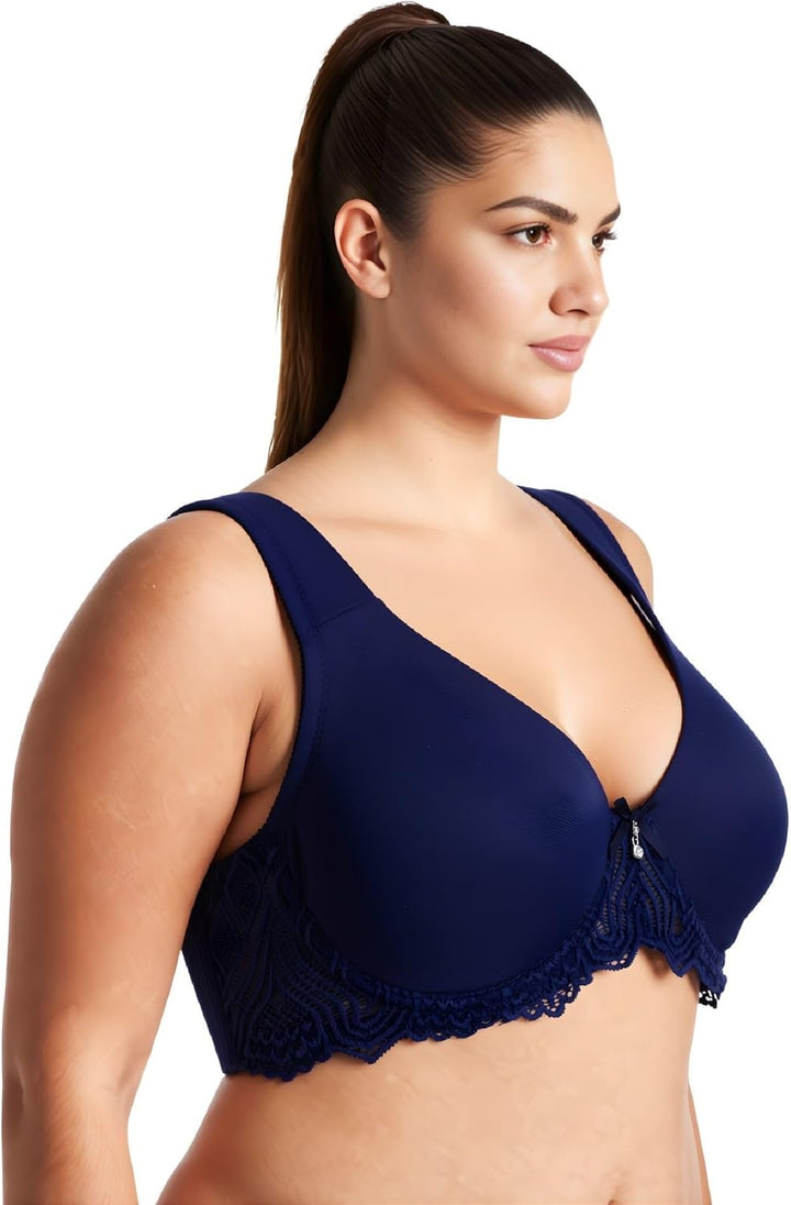 Curve Muse Ungefüttert Bügel BH mit Gepolstert Schulter Gurte 80D Marine, Hellgelb(2er Pack), 80D Ma